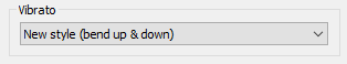 Screenshot of vibrato settings section
